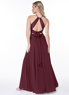 Azazie Evalleen Bridesmaid Dresses Cabernet A-Line Pleated Chiffon Dress image4