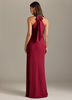 Azazie Doretta Bridesmaid Dresses Burgundy Mermaid Pleated Chiffon Dress image8
