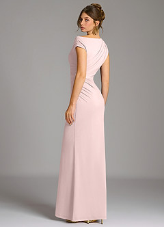 Azazie Nazanin Bridesmaid Dresses Blushing Pink Mermaid Off the Shoulder Premium Stretch Jersey Dress image6