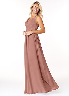 Azazie Ashia Final Sale Cedar Rose A-Line Pleated Chiffon Dress image3