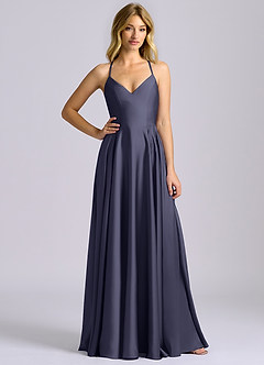 Azazie Truce Bridesmaid Dresses Stormy A-Line Stretch Satin Dress image3