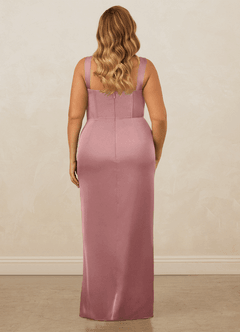 Christian Siriano Bridal for Azazie 1017 Robes de demoiselle d'honneur Robe Fourreau en Satin extensible Encolure en Forme de Cœur Rose Poussiéreuse image11