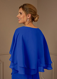 Azazie OHara Mother of the Bride Dresses Royal Blue A-Line V-Neck Chiffon Dress image7
