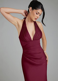 Azazie Torrance Robes de demoiselle d'honneur Robe Sirène en Satin extensible Corset Mûre image3