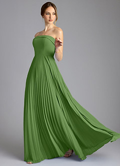 Azazie Mariana Bridesmaid Dresses Basil A-Line Strapless Chiffon Dress image4