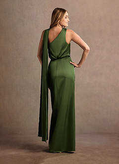Alex Olive Green Asymmetrical Maxi Dress image6