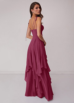 Barbie ♥ Azazie Bridesmaid Dresses Mulberry A-Line Bow Chiffon Dress image2