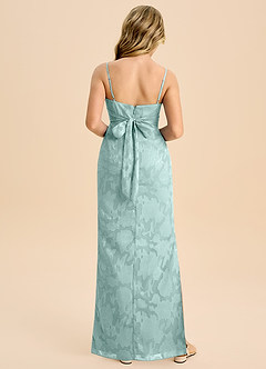 Azazie Mai Junior Etui Plissee Blumen-Burnout Kleid Nebel image2