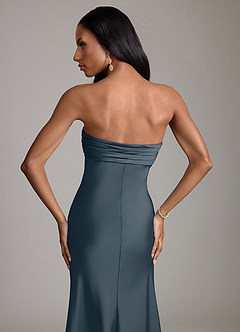 Azazie Saylor Brudtärnklänningar Klä av Sjöjungfru i Stretch Satin Axelbandslös Skymning image6