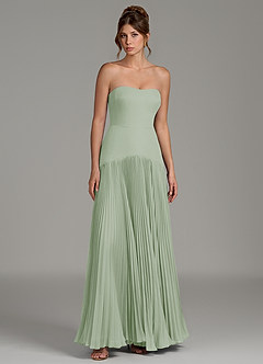 Azazie Yuliana Bridesmaid Dresses Dusty Sage A-Line Strapless Chiffon Dress image7