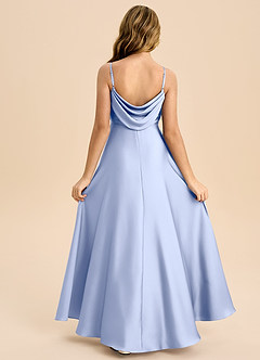 Azazie Bug Junior Robe Trapèze en Satin extensible Plissée Eis image1