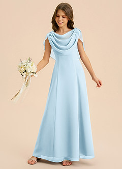 Azazie Lambie Junior Klä av A-Line i Chiffong Plisserad image6