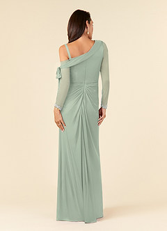 Azazie Marna Mother of the Bride Dresses Dusty Sage Sheath One Shoulder Mesh Dress image6