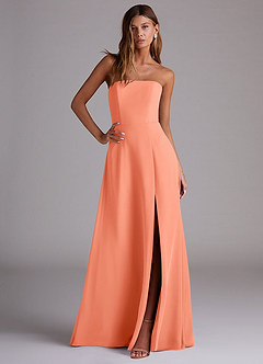 Azazie Wren Bridesmaid Dresses Sunset A-Line Side Slit Chiffon Convertible Dress image3