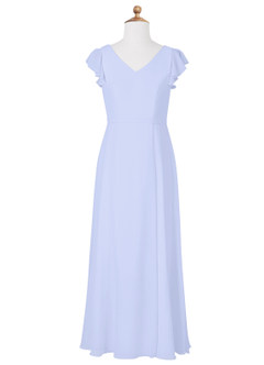 Azazie Claudine Junior Lavender A-Line Pleated Chiffon Dress image5