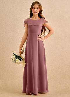 Azazie Kittie Girls Formal Flower Girl Klänningar Klä A-Line i Chiffong image5