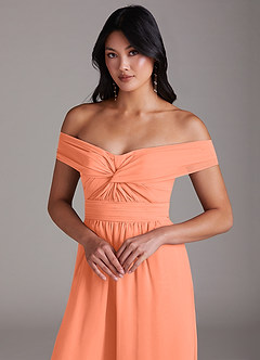 Azazie Lamara Bridesmaid Dresses Sunset Off the Shoulder Chiffon Convertible Jumpsuit image7