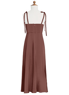 Azazie Rosey Junior A-Linie Herzausschnitt Stretch-Satin Kleid Espresso image8