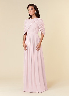 Azazie Olena vestidos de madre de la novia Vestido de Rosa Rubor de Gasa de Corte En A con Lentejuela image3