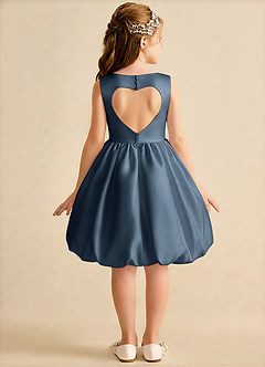 Azazie Nirvana vestidos de niña de las flores Vestido de Neptuno de Satin Mate de Princesa con Volante image1