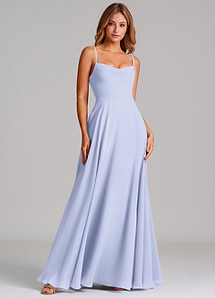 Azazie Elle Bridesmaid Dresses Lavender A-Line Pleated Chiffon Dress image3