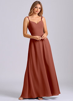 Azazie Beatrice Bridesmaid Dresses Auburn A-Line Sweetheart Neckline Chiffon Dress image4