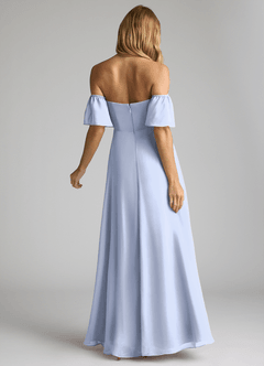 Azazie Sue Bridesmaid Dresses Ice A-Line Off the Shoulder Chiffon Convertible Dress image3