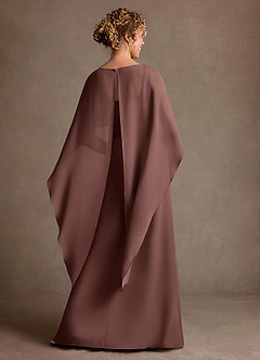 Azazie Marilla 신부의 어머니 드레스 A라인 주름진 쉬폰 플로어 길이 드레스 image3