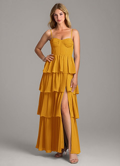Azazie Alanna Bridesmaid Dresses Butterscotch A-Line Sweetheart Neckline Chiffon Dress image3