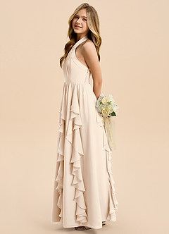 Azazie Daisy Junior White Alabaster A-Line Chiffon Dress image5