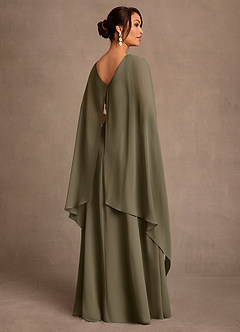 Azazie Liddie Abiti per la Madre della Sposa Abito A-Line in Chiffon Plissettato Willow Green image3
