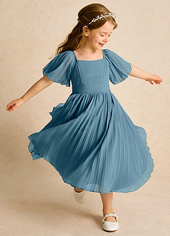 Azazie Gisele Abiti da Ragazza di Fiori Abito A-Line in Chiffon Plissettato Bermuda image2