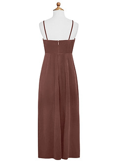 Azazie Solange Junior Vestido de Rosa Rústica de terciopelo de Corte En A image8