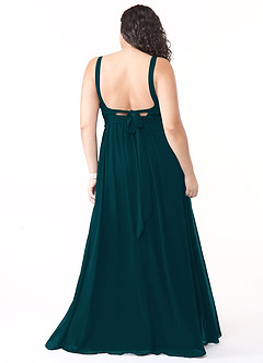 Azazie Aziza Bridesmaid Dresses Pine A-Line V-Neck Pleated Chiffon Dress image8