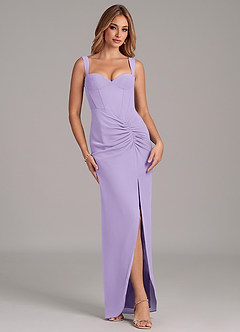 Azazie Ayla Final Sale Lilac Sheath Sweetheart Neckline Chiffon Dress image3