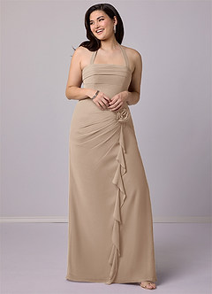 Barbie ♥ Azazie Bridesmaid Dresses Taupe Sheath Strapless Chiffon Convertible Dress image11