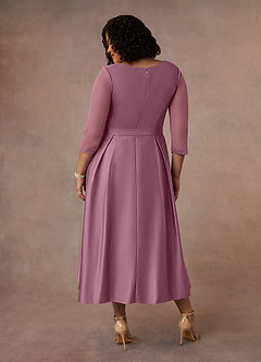 Azazie Maritza vestidos de madre de la novia Vestido de Malva Vintage de Satin Mate de Corte En A con Plisado image9