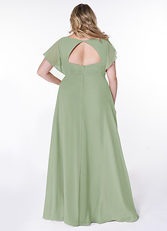 Azazie Rylee Bridesmaid Dresses Dusty Sage A-Line Pleated Chiffon Dress image7