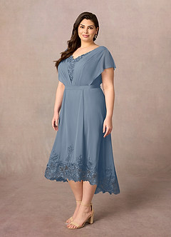 Azazie Palana Kleider für die Brautmutter A-Linie Spitze Chiffon Kleid Zwielichtviolett image7
