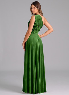 Azazie Charlize Bridesmaid Dresses Ivy A-Line One Shoulder Velvet Dress image2