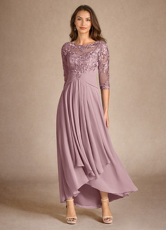 Azazie Marietta Mother of the Bride Dresses Dusty Rose A-Line Lace Dress image1
