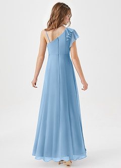 Azazie Arabella Junior Powder Blue A-Line Ruched Chiffon Dress image6