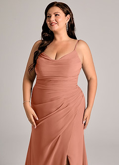 Azazie Deandra Bridesmaid Dresses MAI TAI Mermaid Pleated Chiffon Dress image12