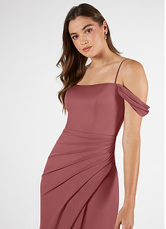 Azazie Kit Bridesmaid Dresses Amethyst Mermaid Off the Shoulder Mesh Dress image6