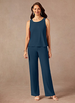 Azazie Mamrie Abiti per la Madre della Sposa Abito Tuta Pantaloni in Pizzo Dark Navy Nettuno image2