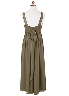 Azazie Kora Junior Willow Green A-Line Pleated Chiffon Dress image6