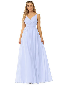 Azazie Kora Brautjungfernkleider A-Linie Plissee Chiffon Kleid Lavendel image1