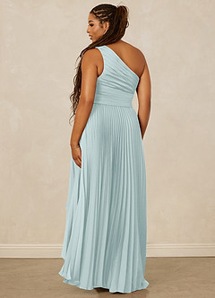 Christian Siriano Bridal for Azazie 1008 Robes de demoiselle d'honneur Robe Trapèze en Satin extensible Ue épaule Brume image10