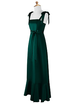Azazie Barbara Junior Vestido de Pino de Satin Mate de Corte En A con Lazo image8