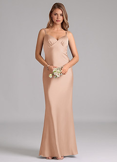 Azazie Suttona Bridesmaid Dresses English Rose A-Line Pleated Stretch Satin Dress image6